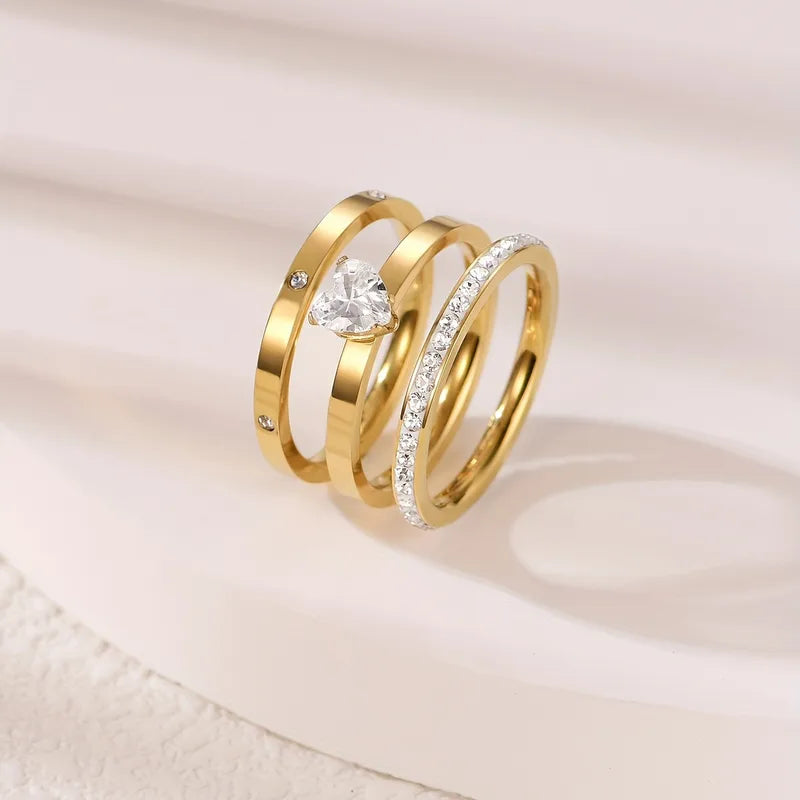 Trinity Heart Ring Set
